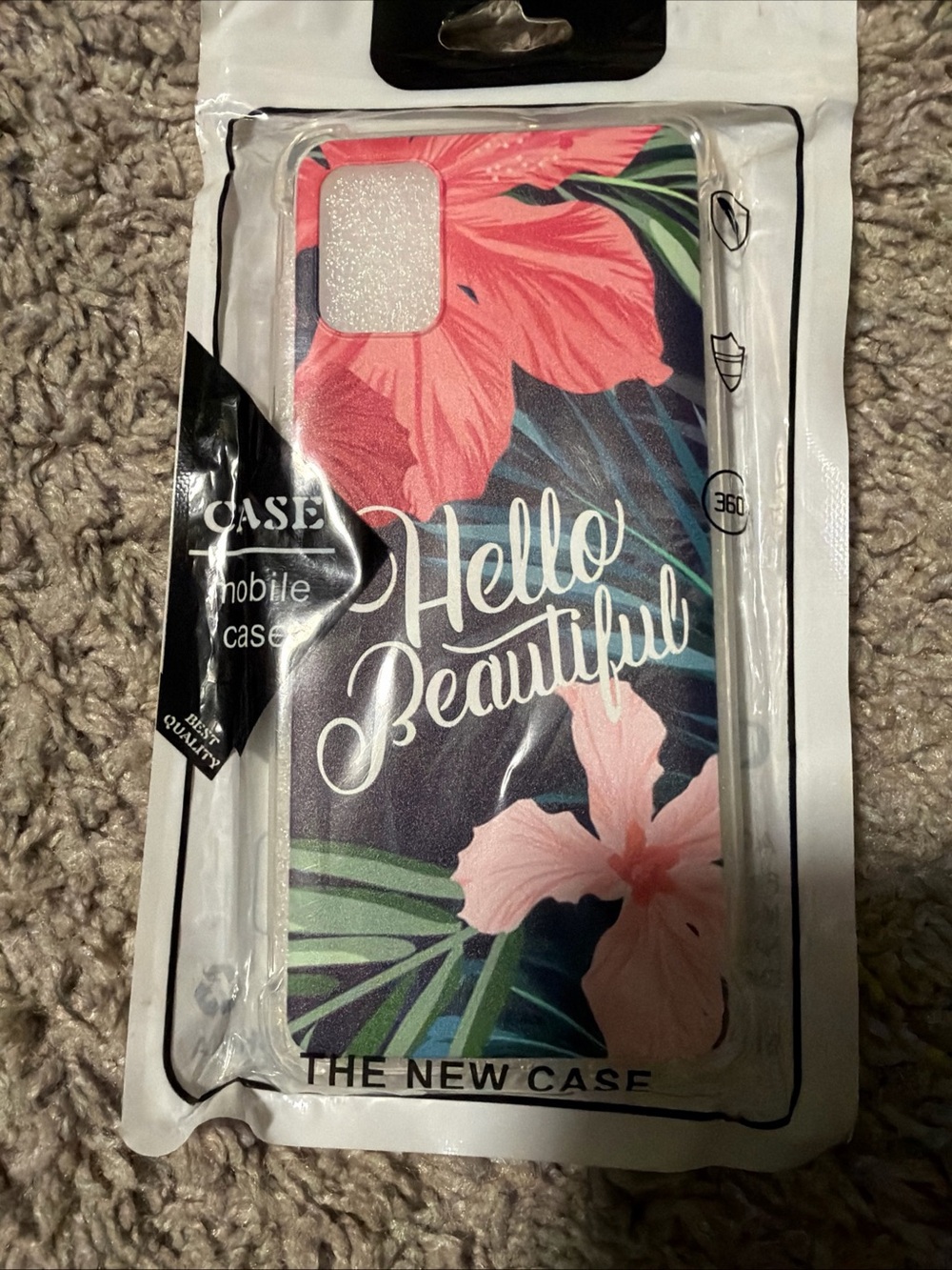 Floral "Hello Beautiful" Phone Case — Pink Samsung A51 case